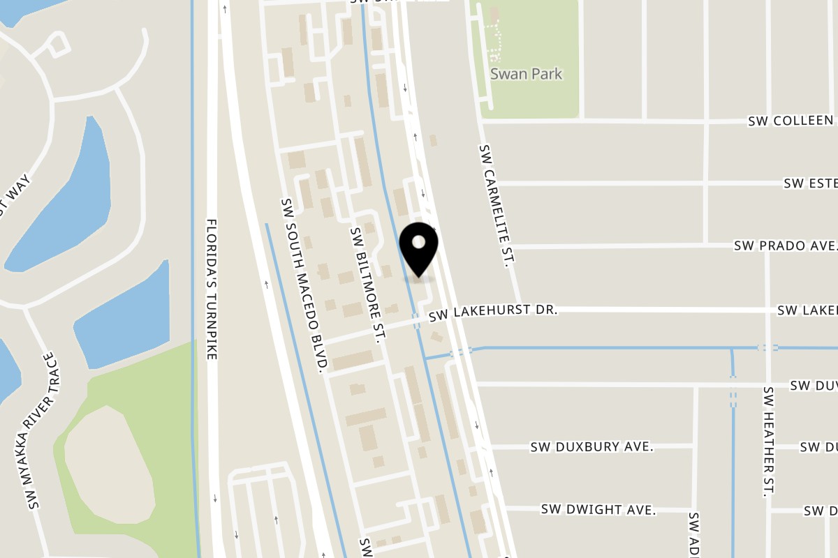 Map showing the location of Wings Bomb on 980 Southwest Bayshore Boulevard in Port St. Lucie